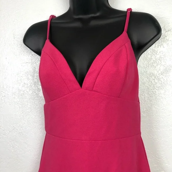 NEW LULU’S bodycon fitted exposed zipper hot pink Dress sexy Sz XS - Picture 14 of 14